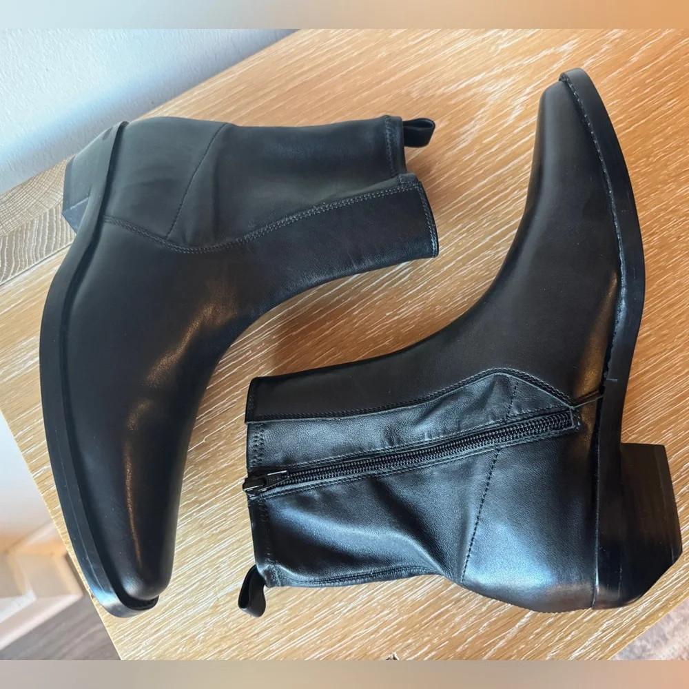 NIB!! MADEWELL Women’s The Idris Ankle Boot True Black Leather Size 9.5 with box